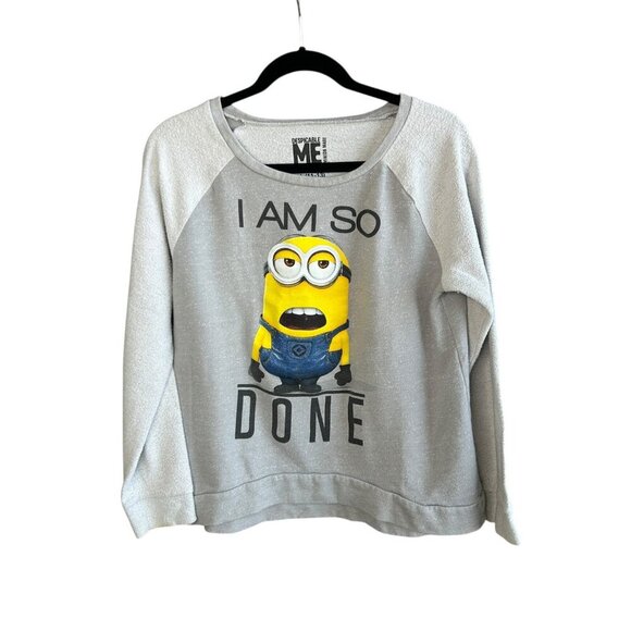 Despicable Me Minions " I am So Done" Sweatshirt Size Juniors Large - Picture 1 of 5